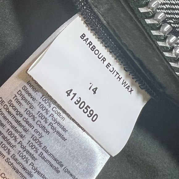 Barbour by AlexaChung Green Edith Waxed Jacket US 10 - Picture 12 of 14